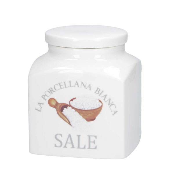LA PORCELLANA BIANCA Conserva 1,1 l - pojemnik na sól porcelanowy
