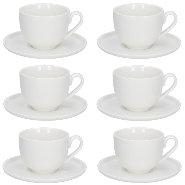 LA PORCELLANA BIANCA Corte 80 ml 6 szt. - filiżanki do espresso porcelanowe ze spodkami