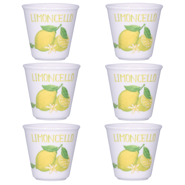 LA PORCELLANA BIANCA Liquorelli Limoncello 75 cm 6 szt. - kieliszki na likier porcelanowe