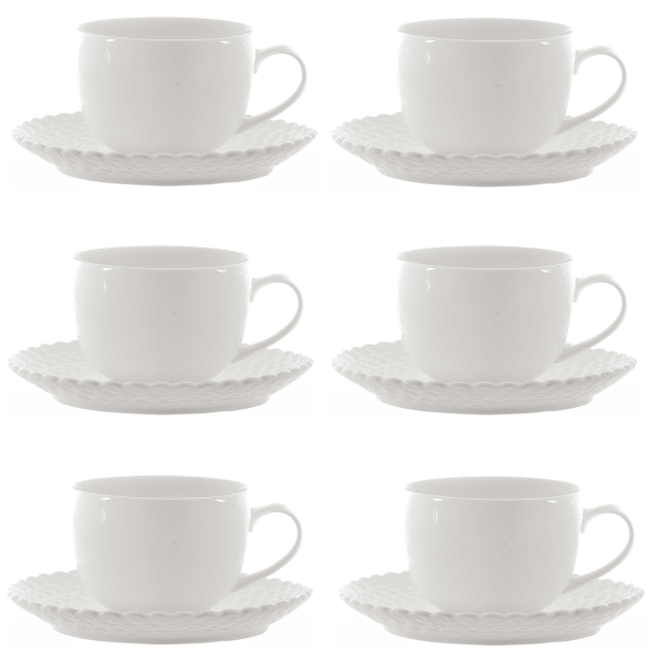 LA PORCELLANA BIANCA Momenti 200 ml 6 szt. - filiżanki do kawy i herbaty porcelanowe ze spodkami