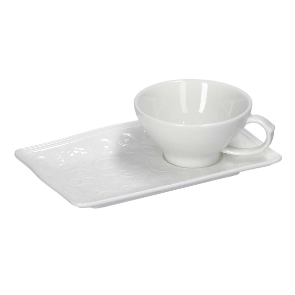 LA PORCELLNA BIANCA Florentina 90 ml - filiżanka do espresso porcelanowa ze spodkiem