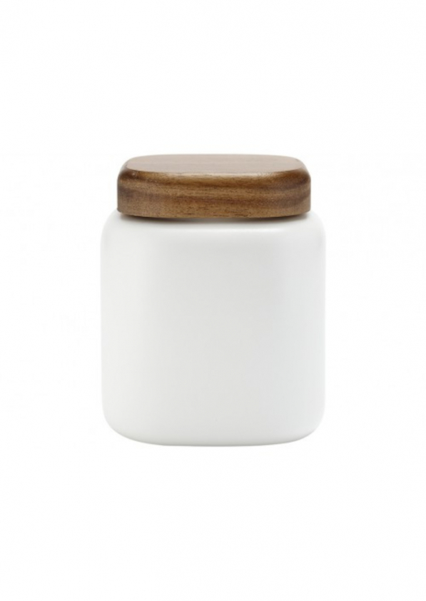 LADELLE Essentials Stone Canister 0,72 l biały - pojemnik na żywność porcelanowy