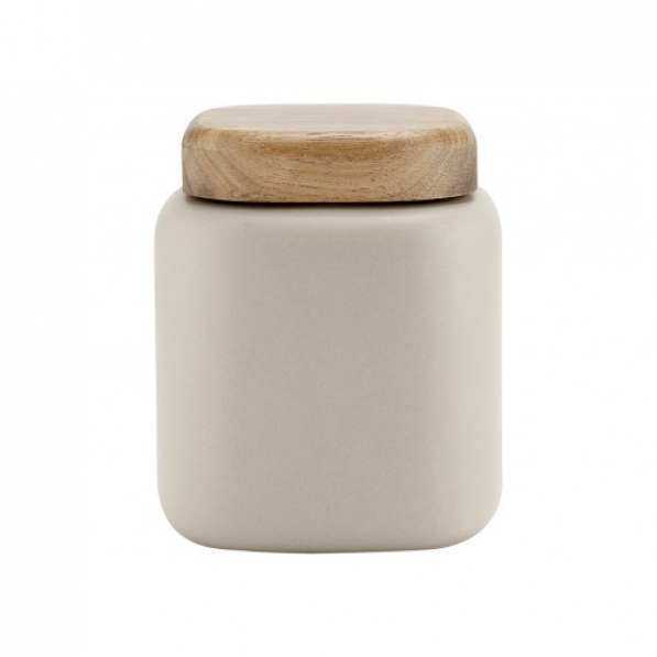 LADELLE Essentials Stone Canister 0,72 l kremowy - pojemnik na żywność porcelanowy