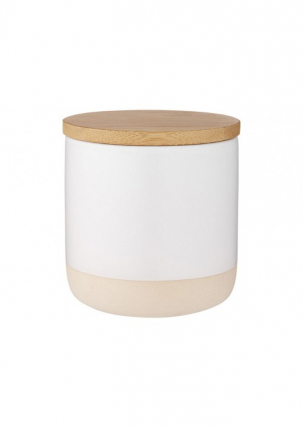 LADELLE Host White Canister 10 cm biały - pojemnik ceramiczny z pokrywką