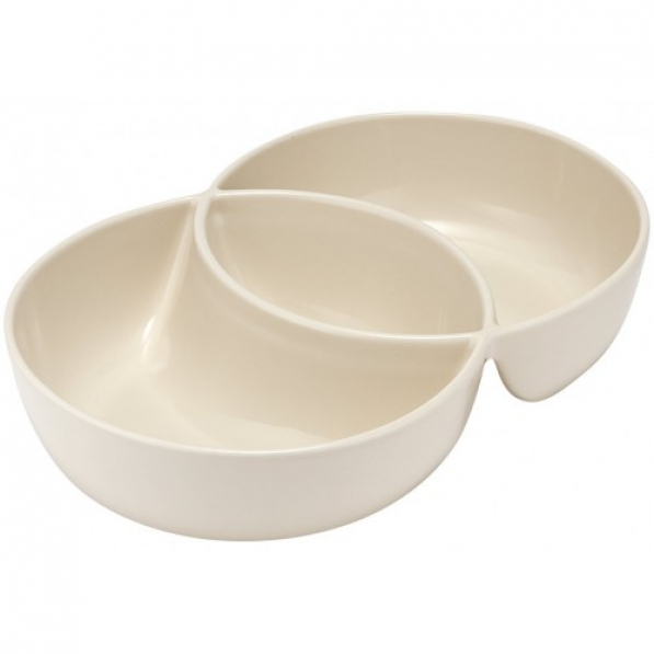 LADELLE Loop Serving Bowl kremowa - miseczka do dipów i na przekąski porcelanowa