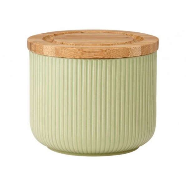 LADELLE Stak Textured Canister 9 cm miętowy - pojemnik ceramiczny z pokrywką