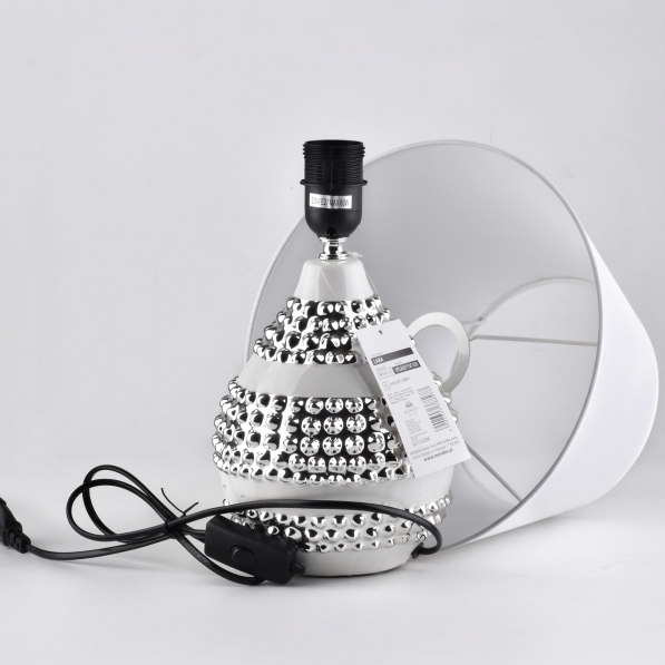 Lampa stołowa ceramiczna MONDEX LARA JET BIAŁA