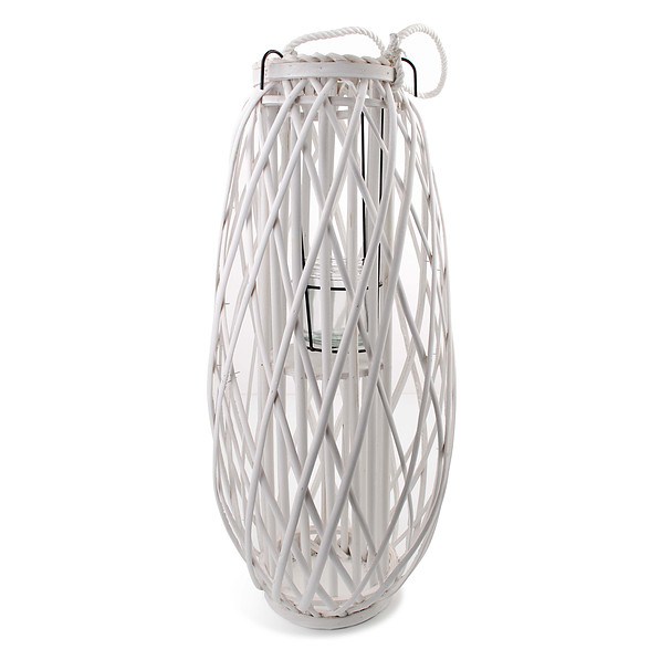 Lampion dekoracyjny bambusowy LUCIE BAMBOO BIAŁY 80 cm