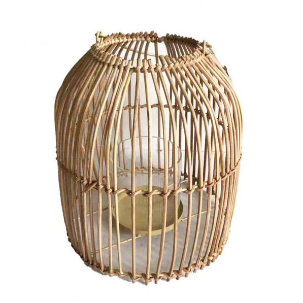 Lampion dekoracyjny rattanowy RATTAN LANTERN BARREL 26,5 cm