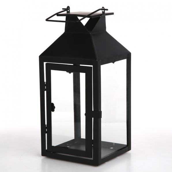 Lampion dekoracyjny ze stali nierdzewnej DOOR CZARNY 30 cm