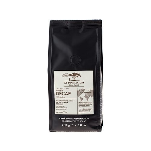 LE PIANTAGIONI DEL CAFFE Water Decaf 250 g - kawa bezkofeinowa ziarnista do eskpresu