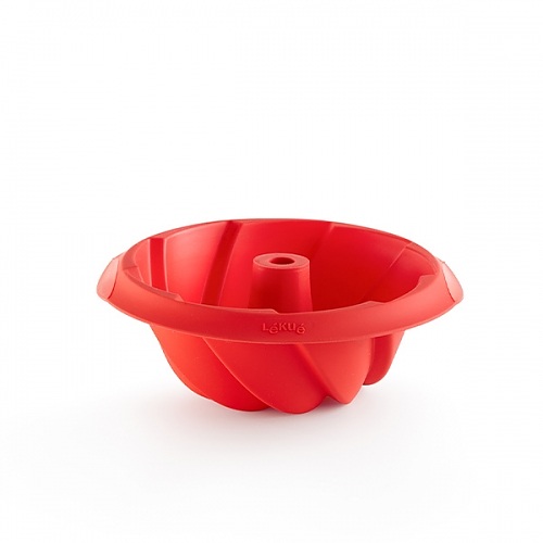LEKUE Savarinf 20 cm czerwona - forma do babki z tuleją silikonowa
