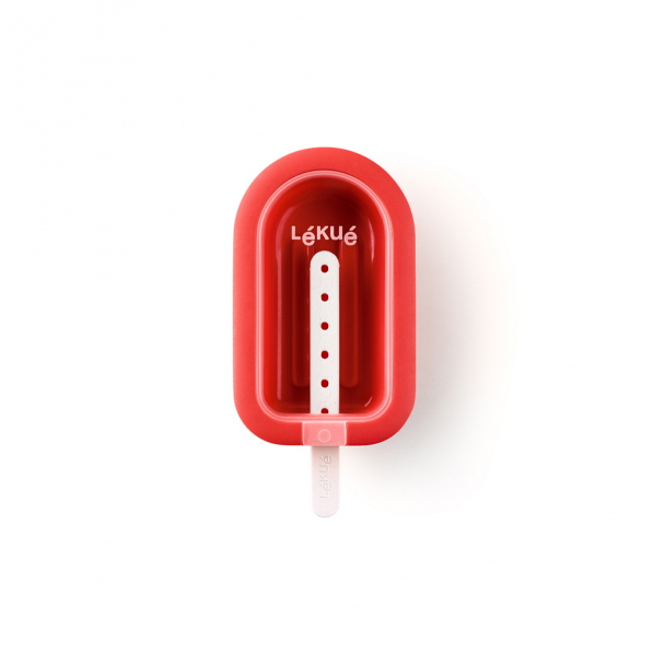 LEKUE Stackable XL czerwona - foremka do lodów na patyku silikonowa