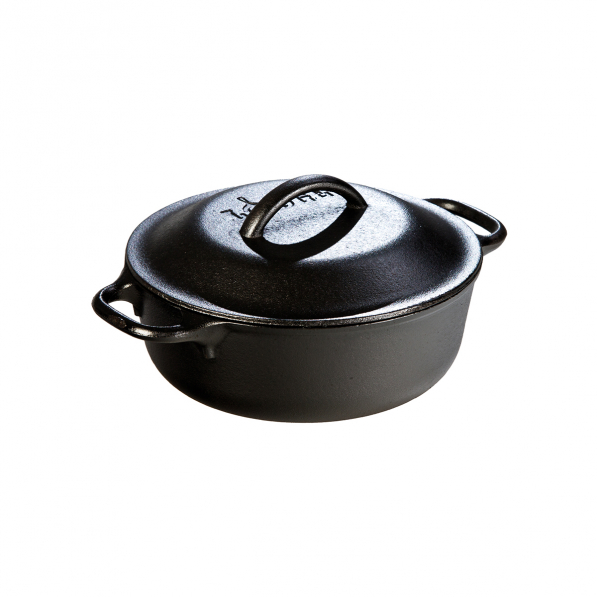 LODGE Dutch Oven 1,9 l czarny - garnek żeliwny z pokrywką