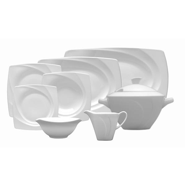 LUBIANA Celebration 43 el. biały - serwis obiadowy porcelanowy na 12 osób
