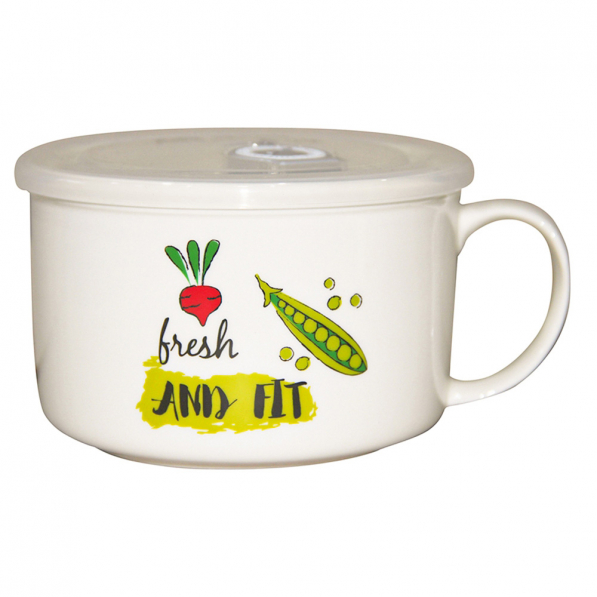 Lunch box / Pojemnik na zupę hermetyczny ceramiczny z łyżkami FRESH AND FIT 0,68 l (21 el.)