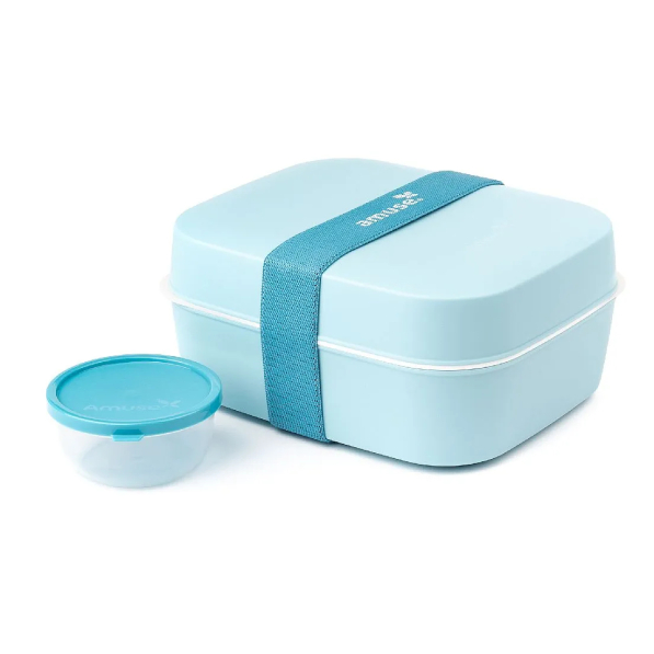 Lunch box / Śniadaniówka dwukomorowa z pojemnikiem na sos AMUSE ON THE GO