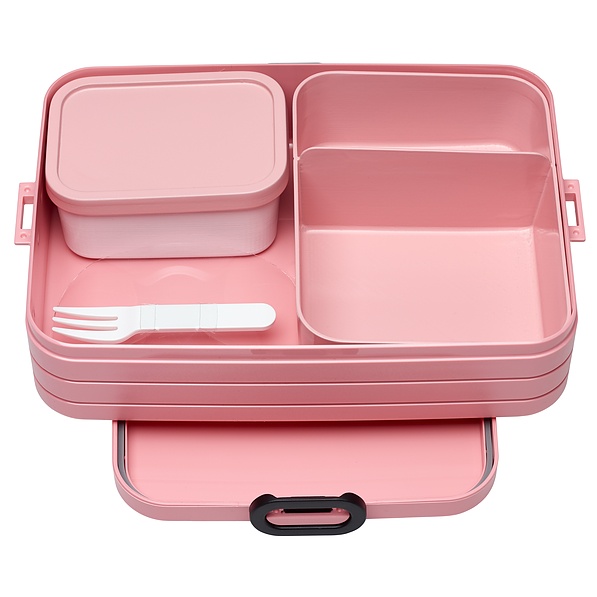 MEPAL Take a Break różowy 1,5 l - lunch box plastikowy z dwoma pojemnikami i widelcem