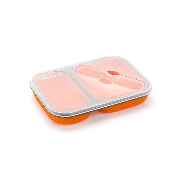 Lunch box silikonowy dwukomorowy składany KLAUSBERG FOOD MIX KOLORÓW 0,9 l 
