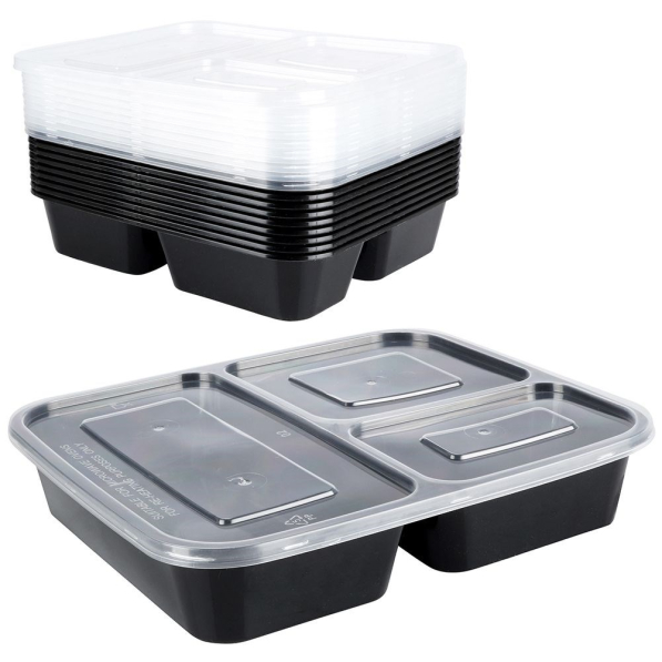 Lunch boxy / Pojemniki trzykomorowe EXCELLENT HOUSEWARE 1,5 l (10 szt.)
