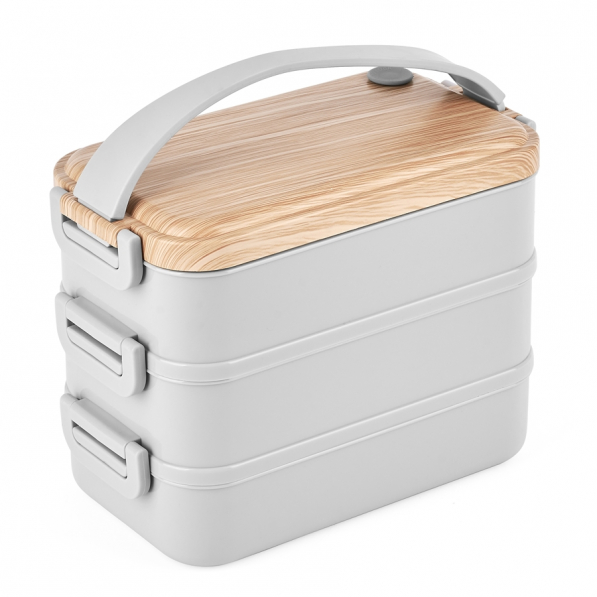 Lunchbox 3-poziomowy KONIGHOFFER PINAR SZARY 1,65 l