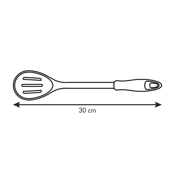 TESCOMA Presto Wood 30 cm czerwona - łyżka kuchenna ażurowa drewniana