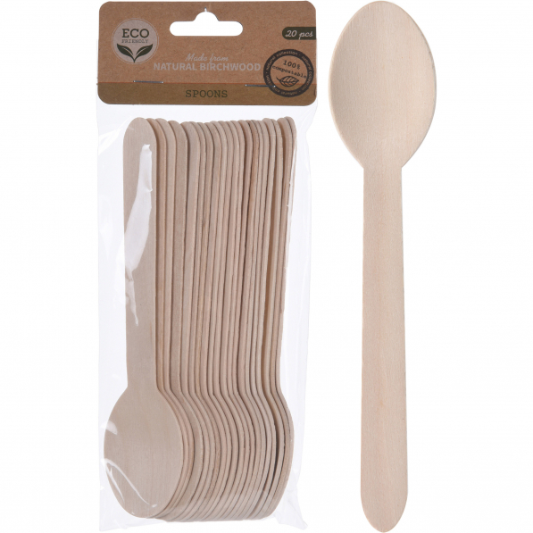 Łyżki drewniane ECO FRIENDLY SPOONS 20 szt.