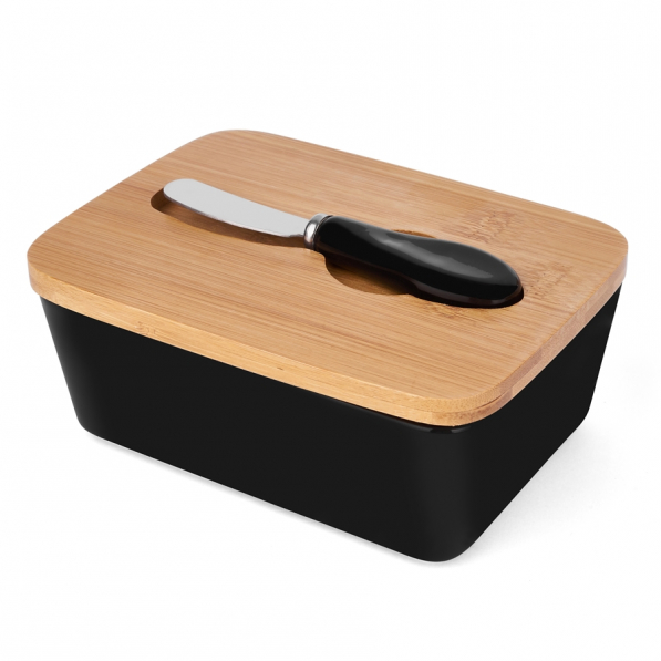 Maselniczka ceramiczna z nożem do masła COLOR BOX CZARNA