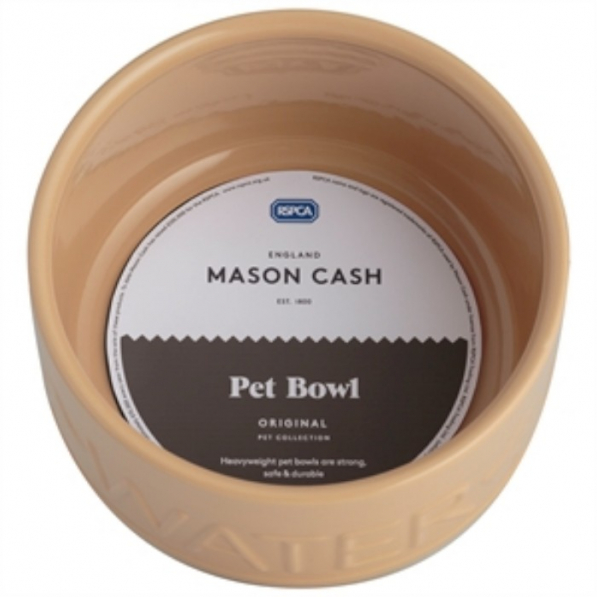 MASON CASH Lettered beżowa 20 cm - miska dla psa lub kota kamionkowa