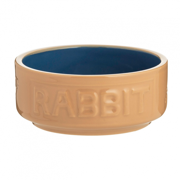 MASON CASH PetWare Rabbit 13 cm beżowo - niebieska - miska dla królika kamionkowa