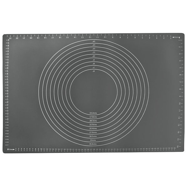 Mata / Stolnica z podziałką silikonowa z wałkiem do ciasta BAKING MAT GRAFITOWA 60 x 40 cm