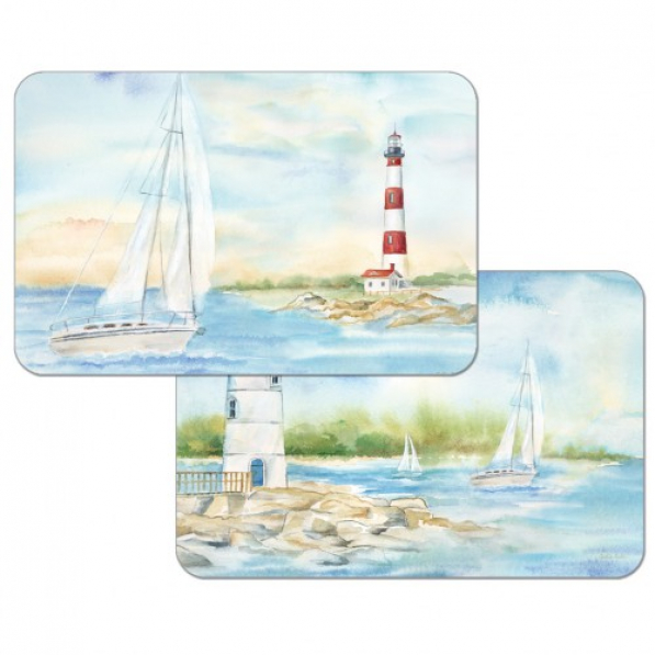 Mata stołowa / Podkładka na stół plastikowa dwustronna CALA HOME LIGHTHOUSE SCENE WIELOKOLOROWA 43 x 28,5 cm 