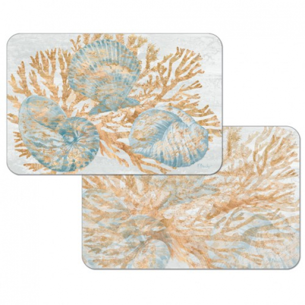Mata stołowa / Podkładka na stół plastikowa dwustronna CALA HOME SHIMMERING SHELLS WIELOKOLOROWA 43 x 28,5 cm 