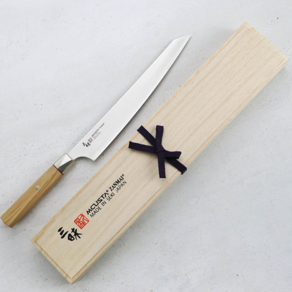 MCUSTA Zanmai Beyond Aogami Super 24 cm - nóż japoński Sujihiki ze stali nierdzewnej