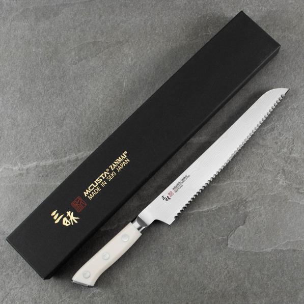 MCUSTA Zanmai Classic Damascus Corian 23 cm - japoński nóż do chleba i pieczywa ze stali damasceńskiej