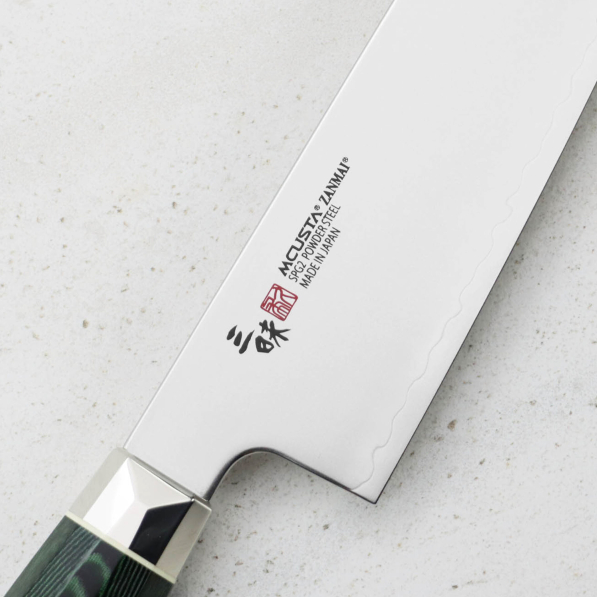 MCUSTA Zanmai Green Revolution 18 cm - nóż japoński Santoku ze stali nierdzewnej
