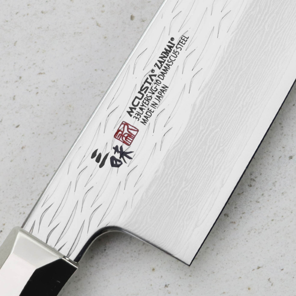 MCUSTA Zanmai Pro Flame 18 cm - nóż japoński Santoku ze stali nierdzewnej