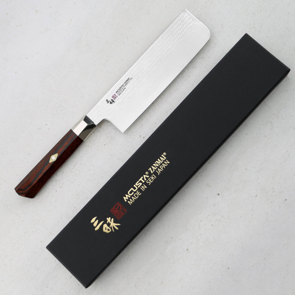 MCUSTA Zanmai Supreme Ripple 16,5 cm - nóż japoński Nakiri do warzyw ze stali damasceńskiej