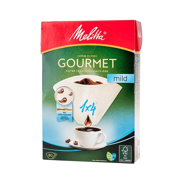 MELITTA Gourmet Mild 1x4 80 szt. białe - filtry do kawy papierowe
