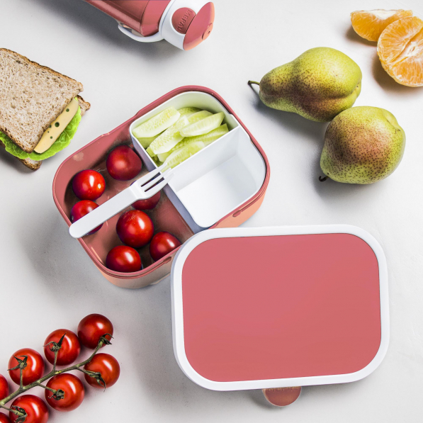 MEPAL Campus 0,75 l różowa - śniadaniówka / pojemnik na kanapki plastikowy z widelcem