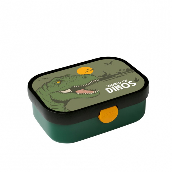 MEPAL Campus Dino ciemnozielona - śniadaniówka / pojemnik na kanapki plastikowy z bidonem