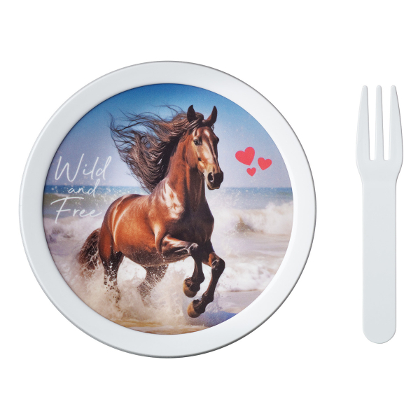 MEPAL Campus Wild Horse - pojemnik na owoce z widelcem