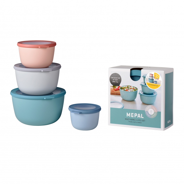 MEPAL Cirqula Bowls 8 el. - miski kuchenne plastikowe z pokrywkami