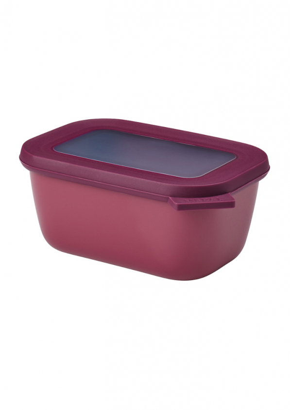 MEPAL Cirqula Oblong Nordic Berry 0,75 l bordowa - miska kuchenna plastikowa z pokrywką