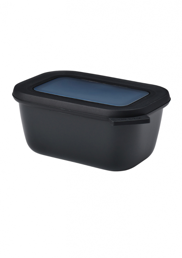 MEPAL Cirqula Oblong Nordic Black 0,75 l czarna - miska kuchenna plastikowa z pokrywką