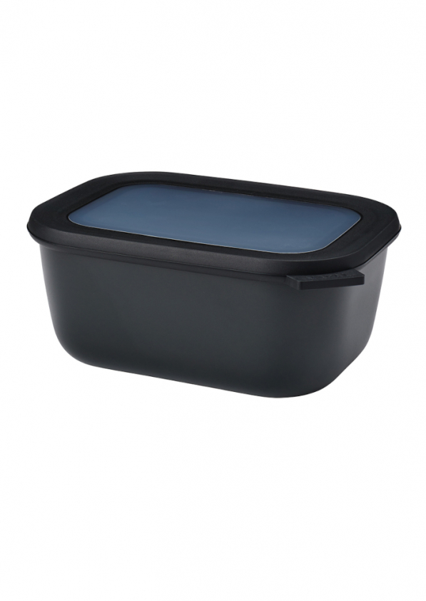 MEPAL Cirqula Oblong Nordic Black 1,5 l czarna - miska kuchenna plastikowa z pokrywką