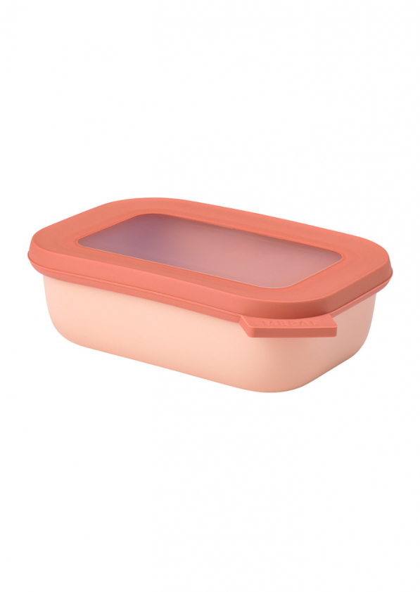 MEPAL Cirqula Oblong Nordic Blush 0,5 l brzoskwiniowa - miska kuchenna plastikowa z pokrywką