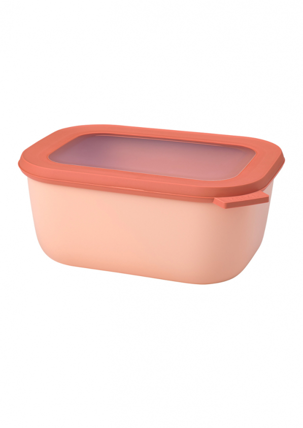 MEPAL Cirqula Oblong Nordic Blush 1,5 l brzoskwiniowa - miska kuchenna plastikowa z pokrywką