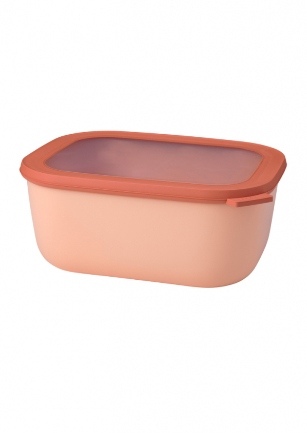 MEPAL Cirqula Oblong Nordic Blush 3 l brzoskwiniowa - miska kuchenna plastikowa z pokrywką