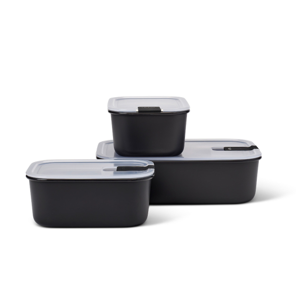 MEPAL EasyClip Nordic Black 3 szt. - zestaw pojemników na żywność